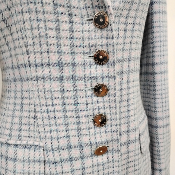 ESCADA PASTEL PLAID CASHMERE JACKET - Picture 4 of 11